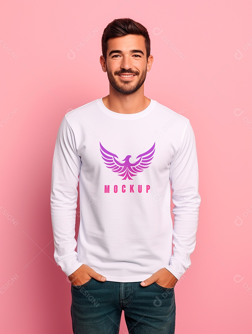 Mockup de Camiseta Manga Longa PSD Editável