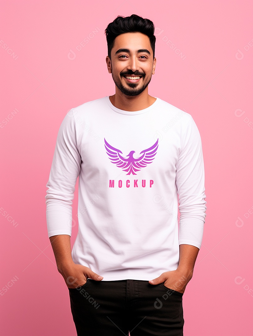 Mockup de Camiseta Manga Longa PSD Editável