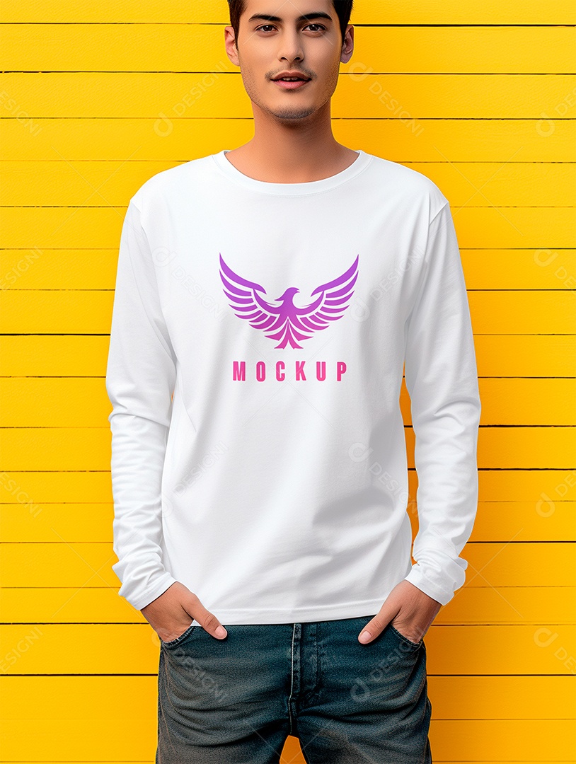 Mockup de Camiseta Manga Longa PSD Editável