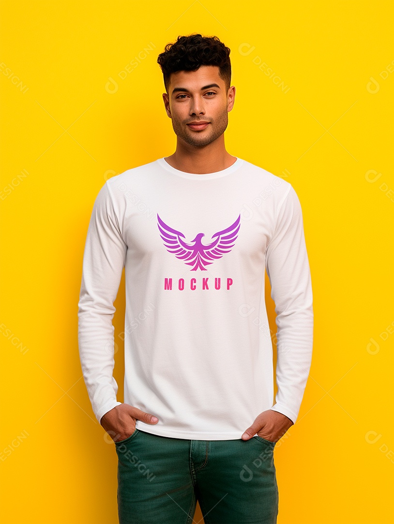 Mockup de Camiseta Manga Longa PSD Editável