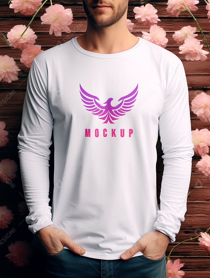 Mockup de Camiseta Manga Longa PSD Editável
