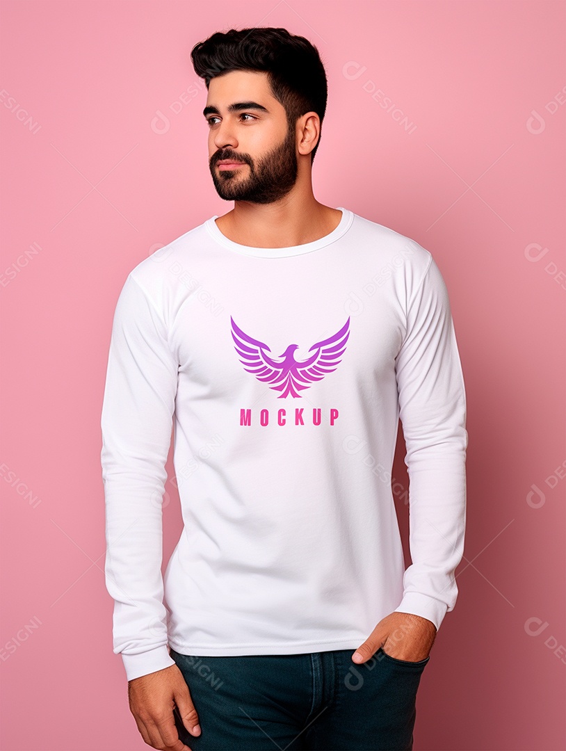 Mockup de Camiseta Manga Longa PSD Editável