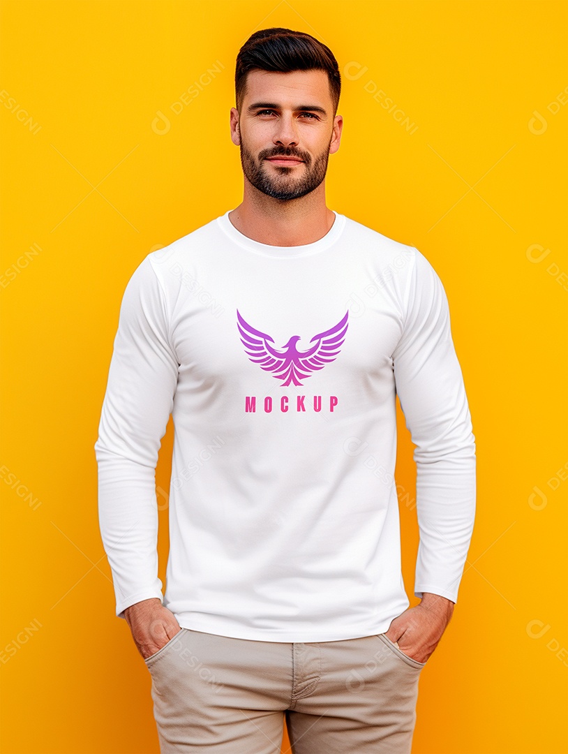 Mockup de Camiseta Manga Longa PSD Editável