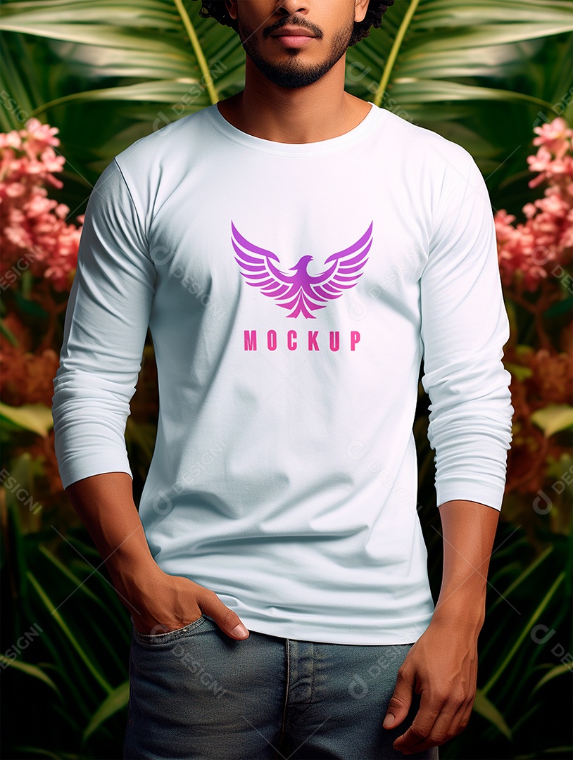 Mockup de Camiseta Manga Longa PSD Editável