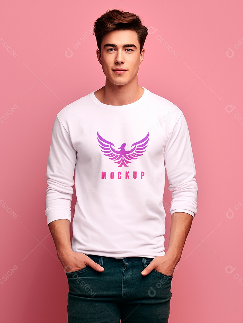 Mockup de Camiseta Manga Longa PSD Editável