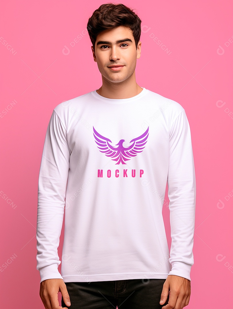 Mockup de Camiseta Manga Longa PSD Editável