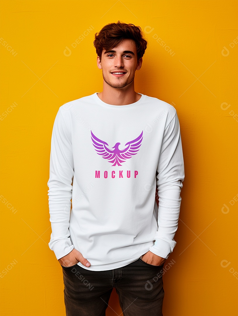Mockup de Camiseta Manga Longa PSD Editável