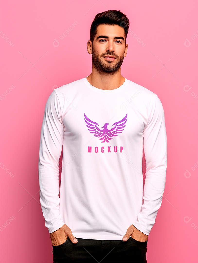 Mockup de Camiseta Manga Longa PSD Editável