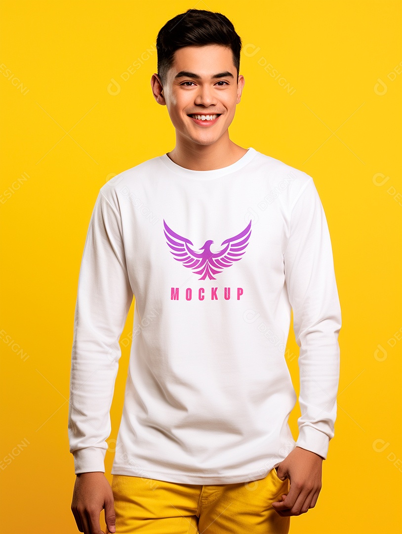 Mockup de Camiseta Manga Longa PSD Editável