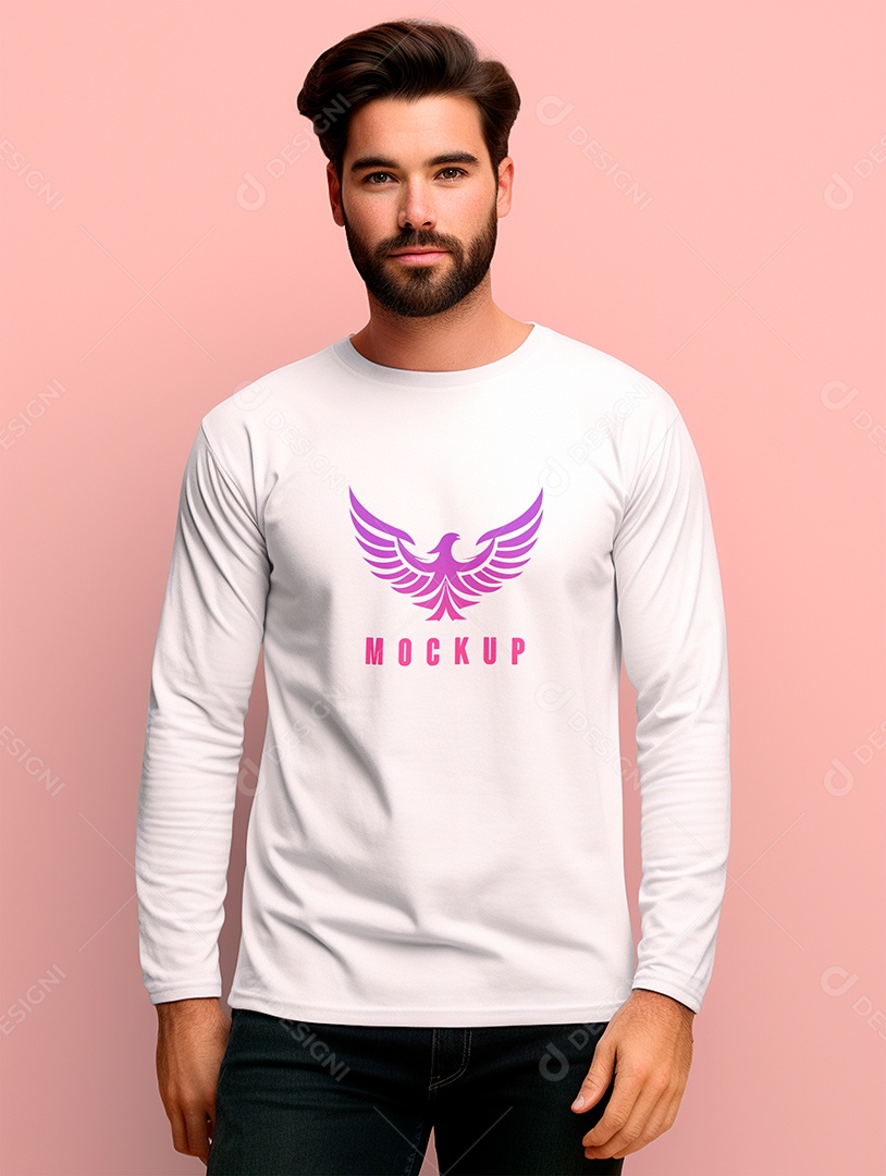 Mockup de Camiseta Manga Longa PSD Editável