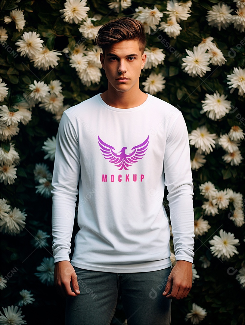 Mockup de Camiseta Manga Longa PSD Editável