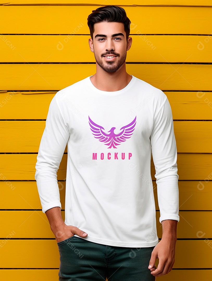 Mockup de Camiseta Manga Longa PSD Editável