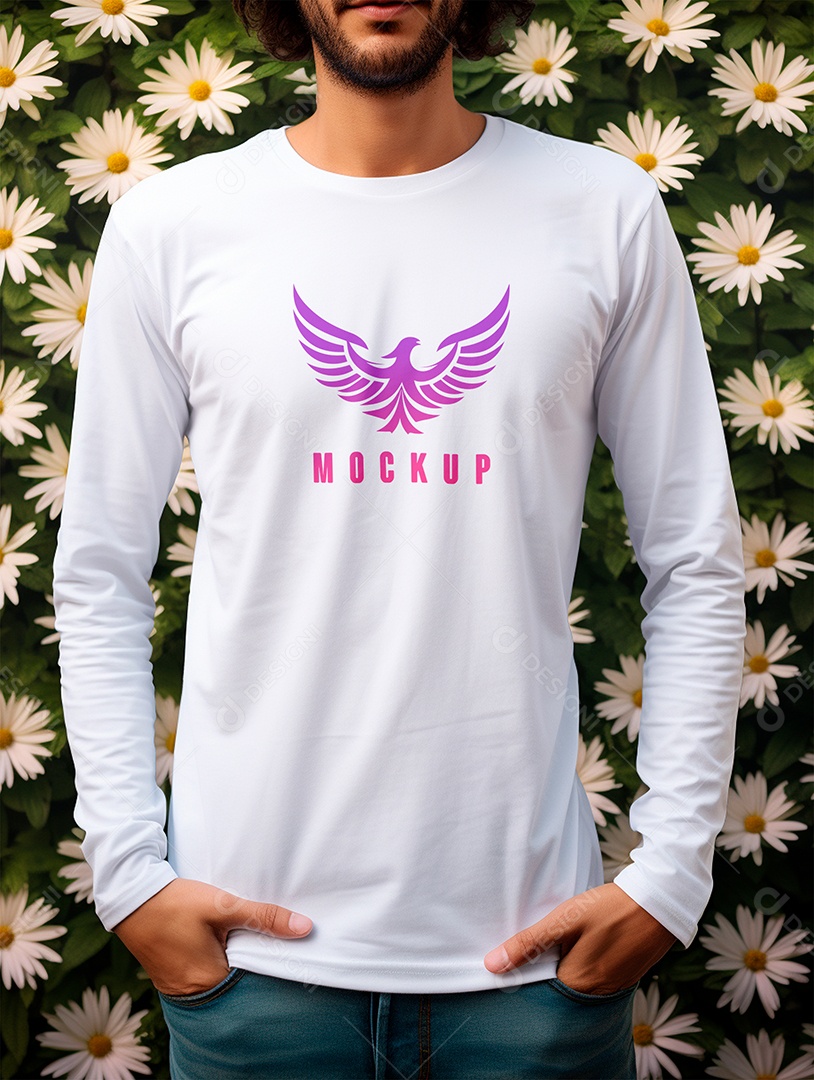 Mockup de Camiseta Manga Longa PSD Editável