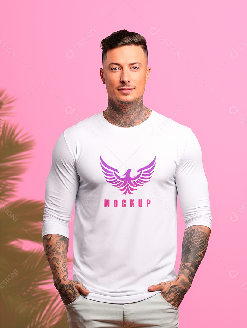 Mockup de Camiseta Manga Longa PSD Editável
