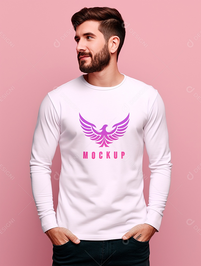 Mockup de Camiseta Manga Longa PSD Editável