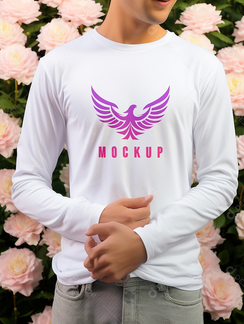 Mockup de Camiseta Manga Longa PSD Editável