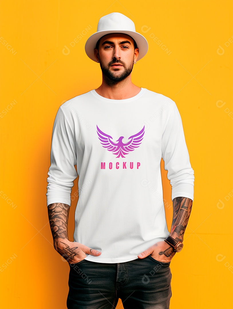 Mockup de Camisa Manga Longa PSD Editável