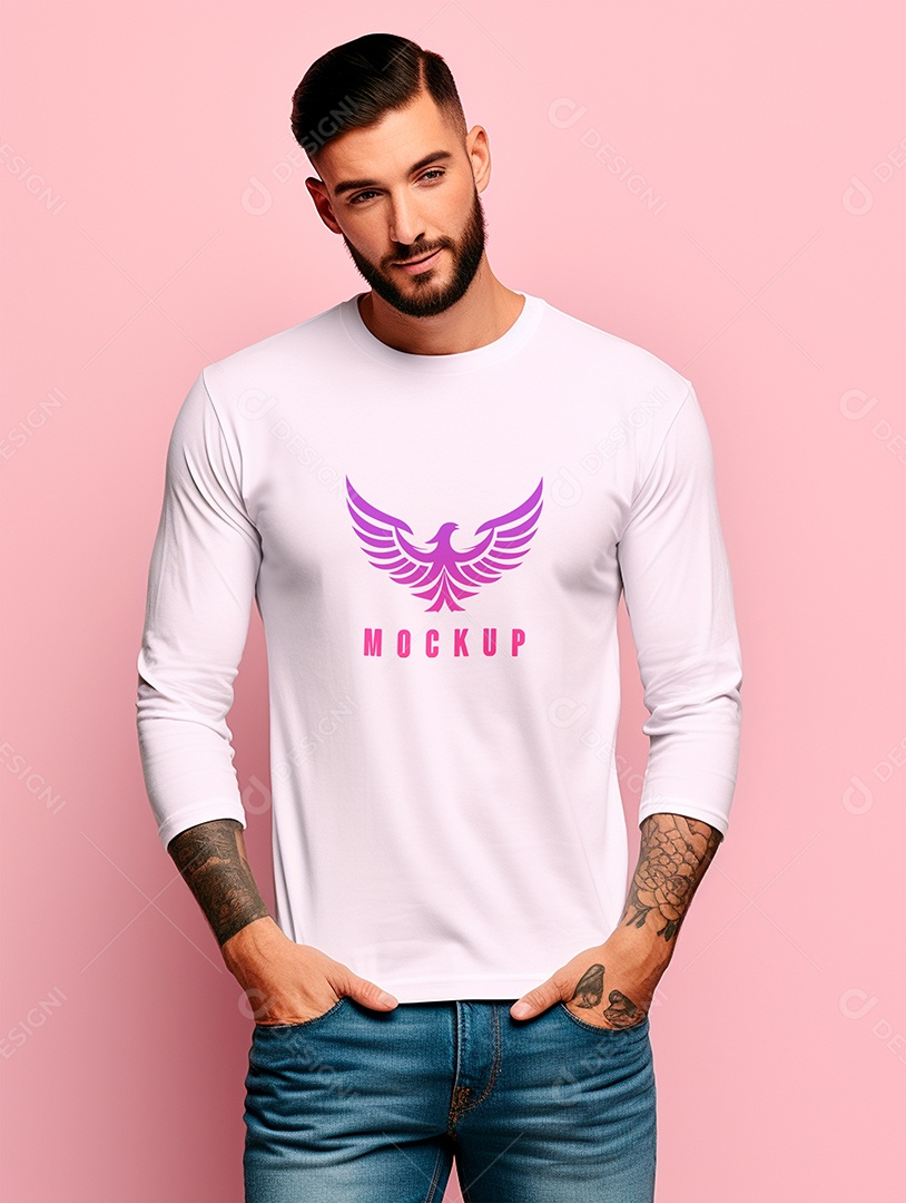 Mockup de Camisa Manga Longa PSD Editável