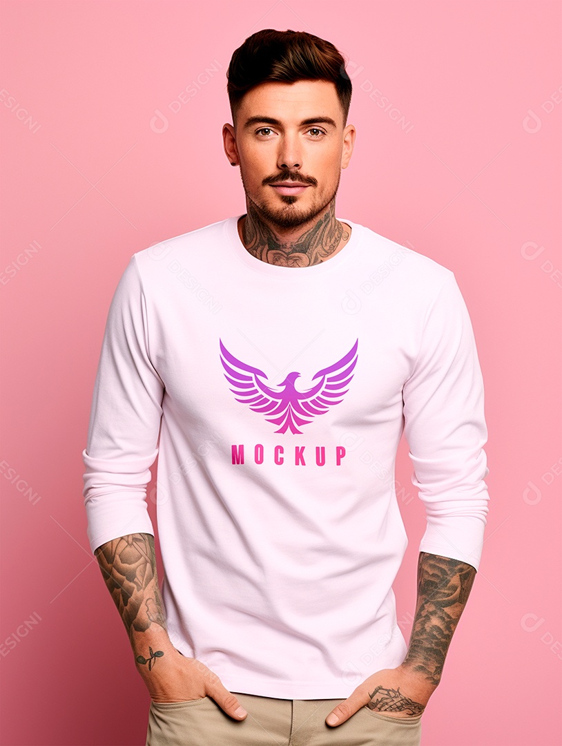 Mockup de Camisa Manga Longa PSD Editável