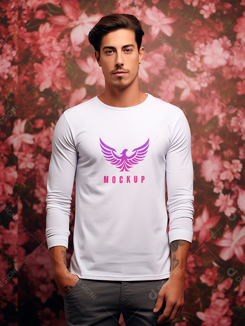 Mockup de Camisa Manga Longa PSD Editável