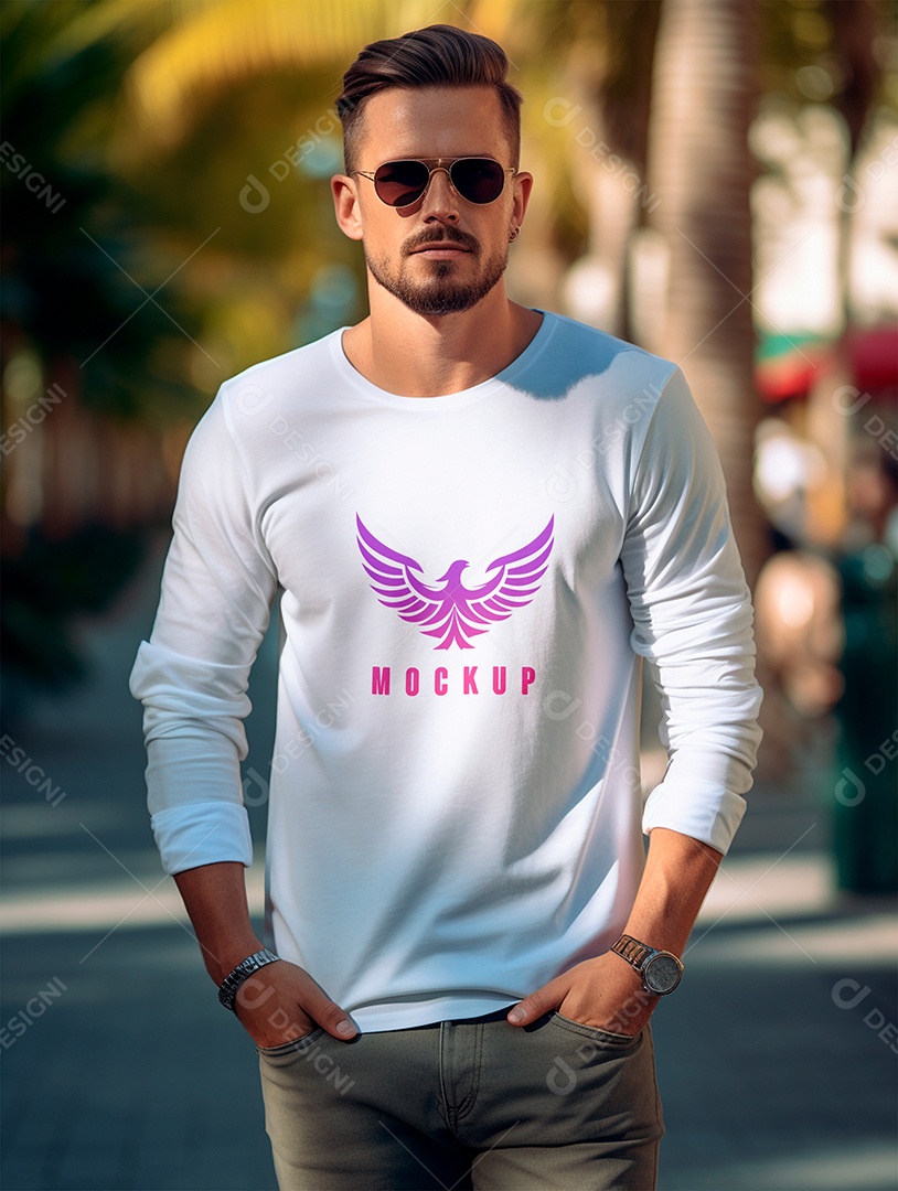 Mockup de Camisa Manga Longa PSD Editável