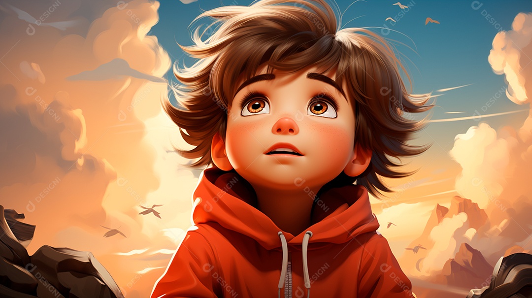 imagem de um lindo menino com rosto angelical