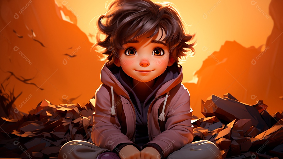 imagem de um lindo menino com rosto angelical