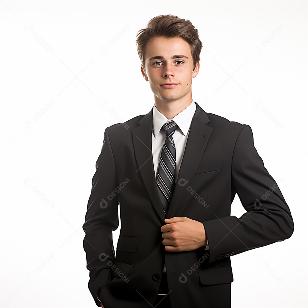 Homem de terno em fundo branco