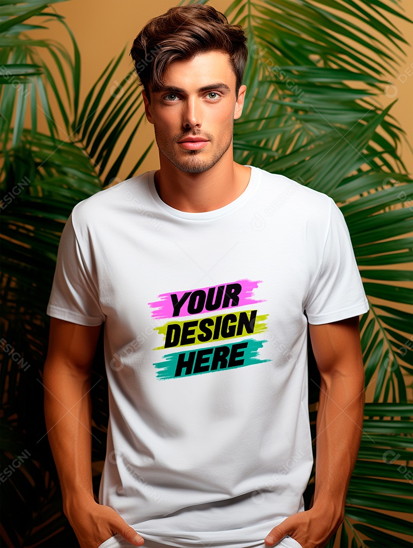 Mockup de Camiseta Masculina PSD Editável