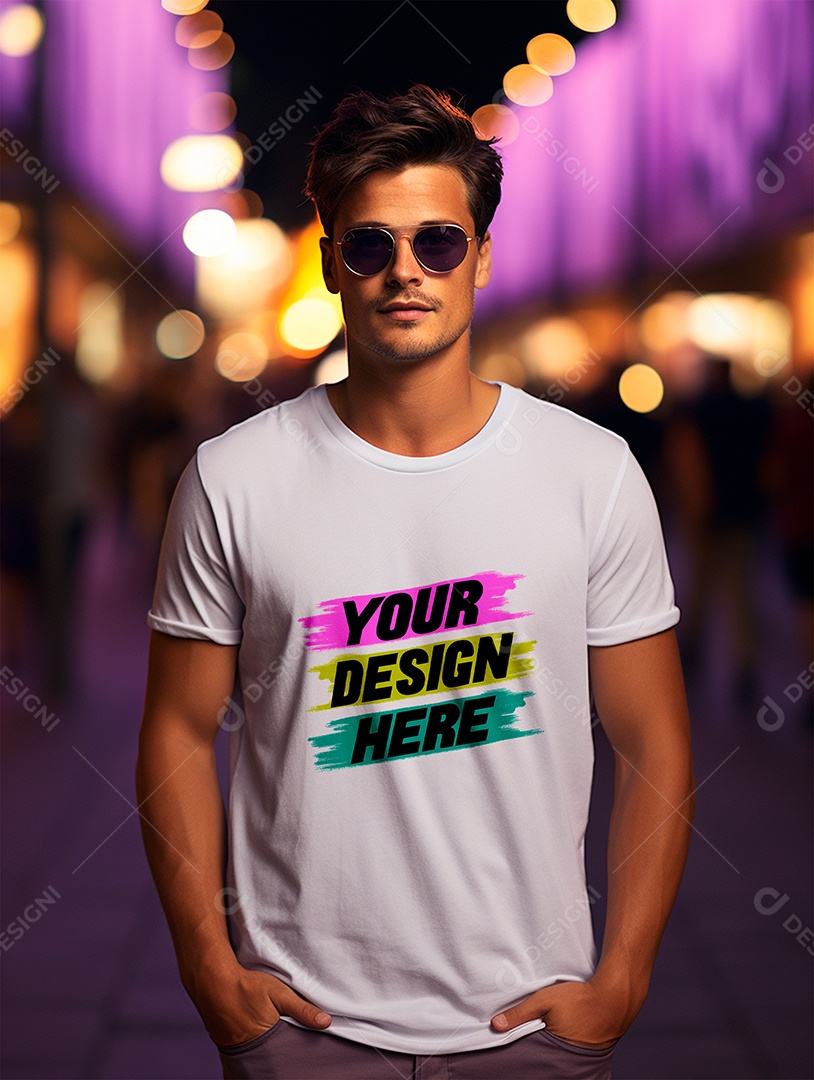 Mockup de Camiseta Masculina PSD Editável