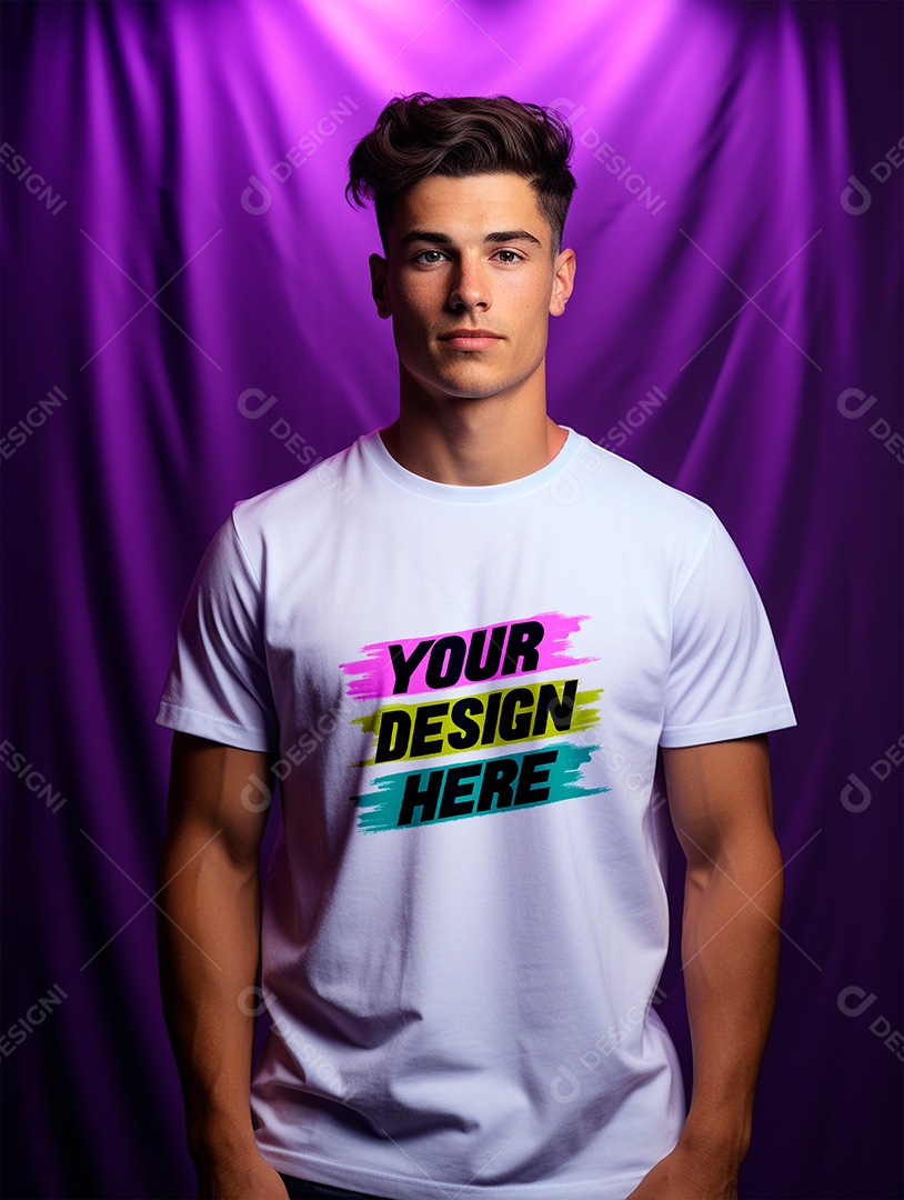 Mockup de Camiseta Masculina PSD Editável