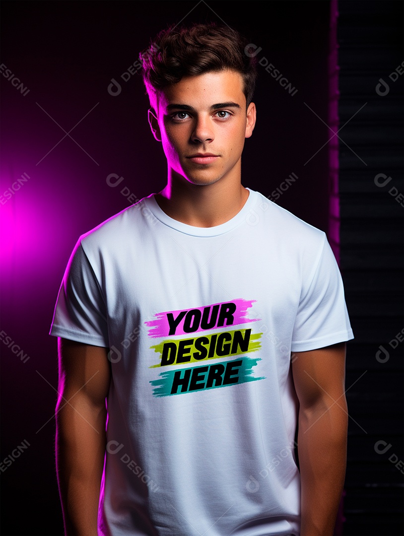 Mockup de Camiseta Masculina PSD Editável