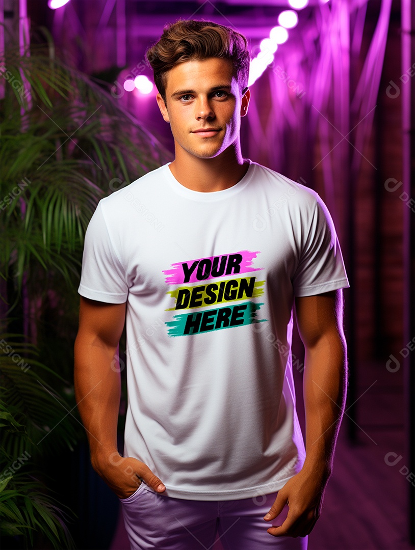 Mockup de Camiseta Masculina PSD Editável