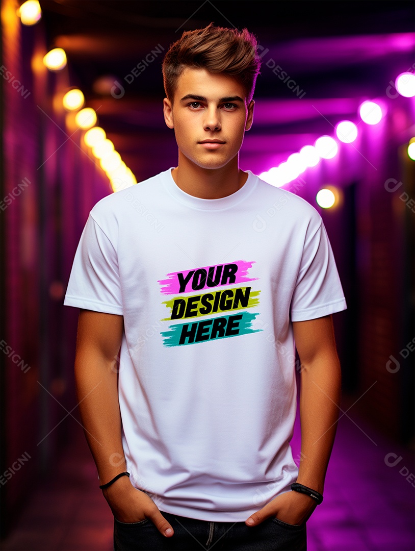 Mockup de Camiseta Masculina PSD Editável
