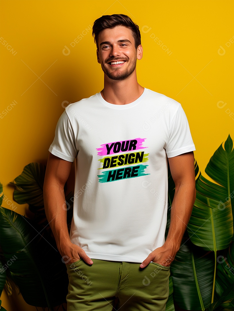 Mockup de Camiseta Masculina PSD Editável