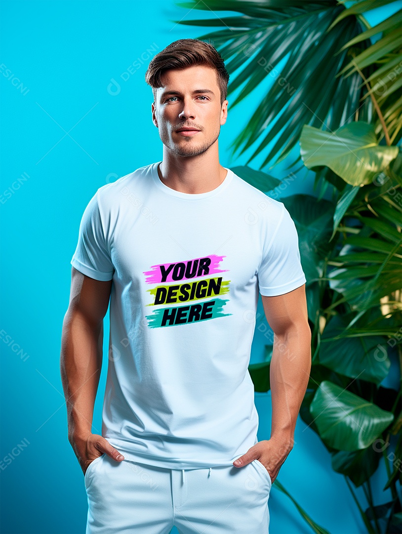 Mockup de Camiseta Masculina PSD Editável