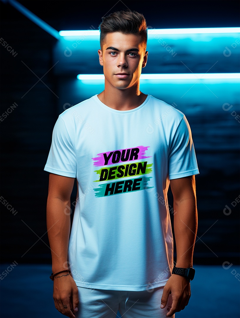 Mockup de Camiseta Masculina PSD Editável