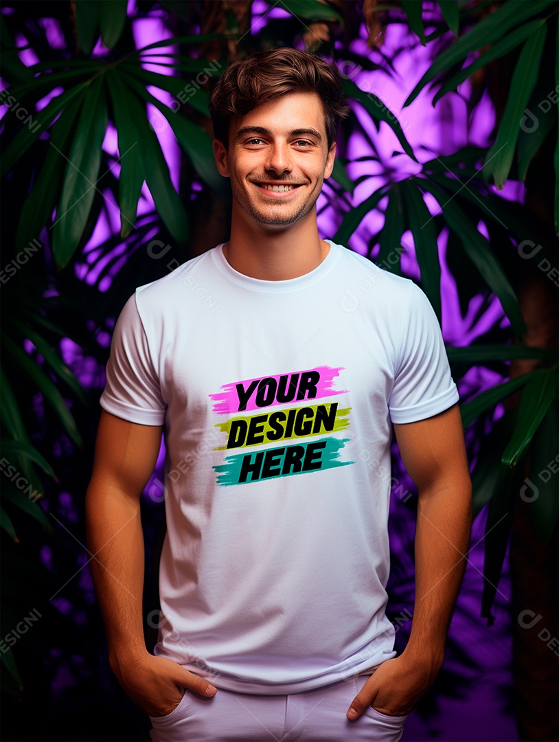 Mockup de Camiseta Masculina PSD Editável