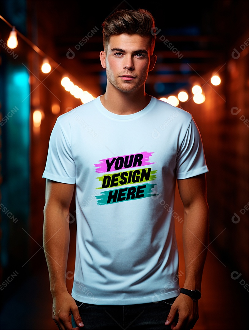 Mockup de Camiseta Masculina PSD Editável