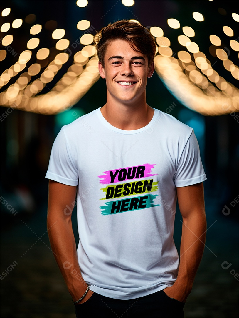 Mockup de Camiseta Masculina PSD Editável
