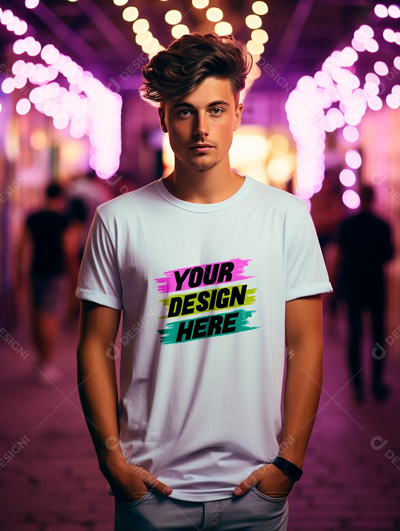 Mockup de Camiseta Masculina PSD Editável