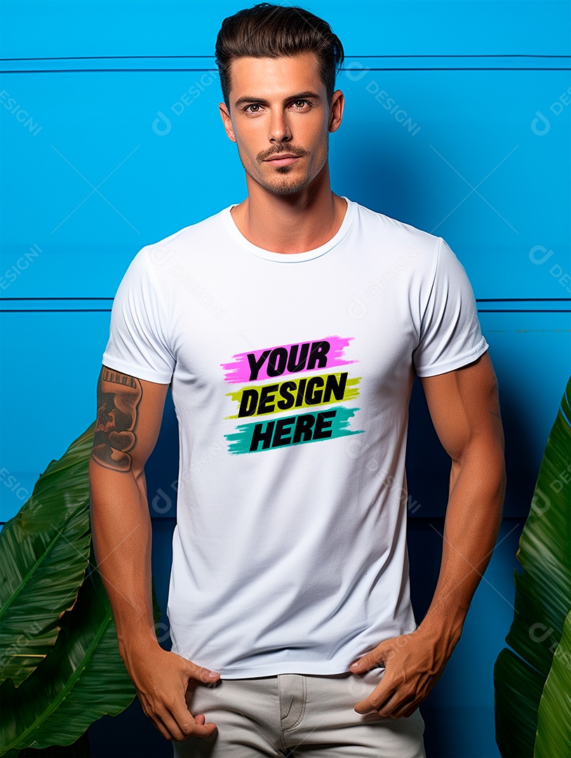 Mockup de Camiseta Masculina PSD Editável