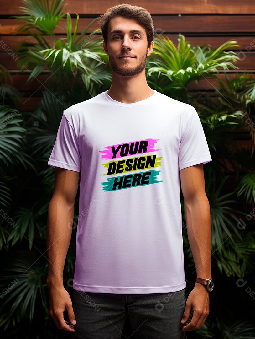 Mockup de Camiseta Masculina PSD Editável