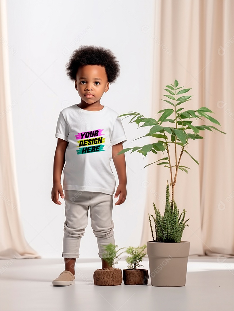 Mockup de Camiseta Infantil PSD Editável