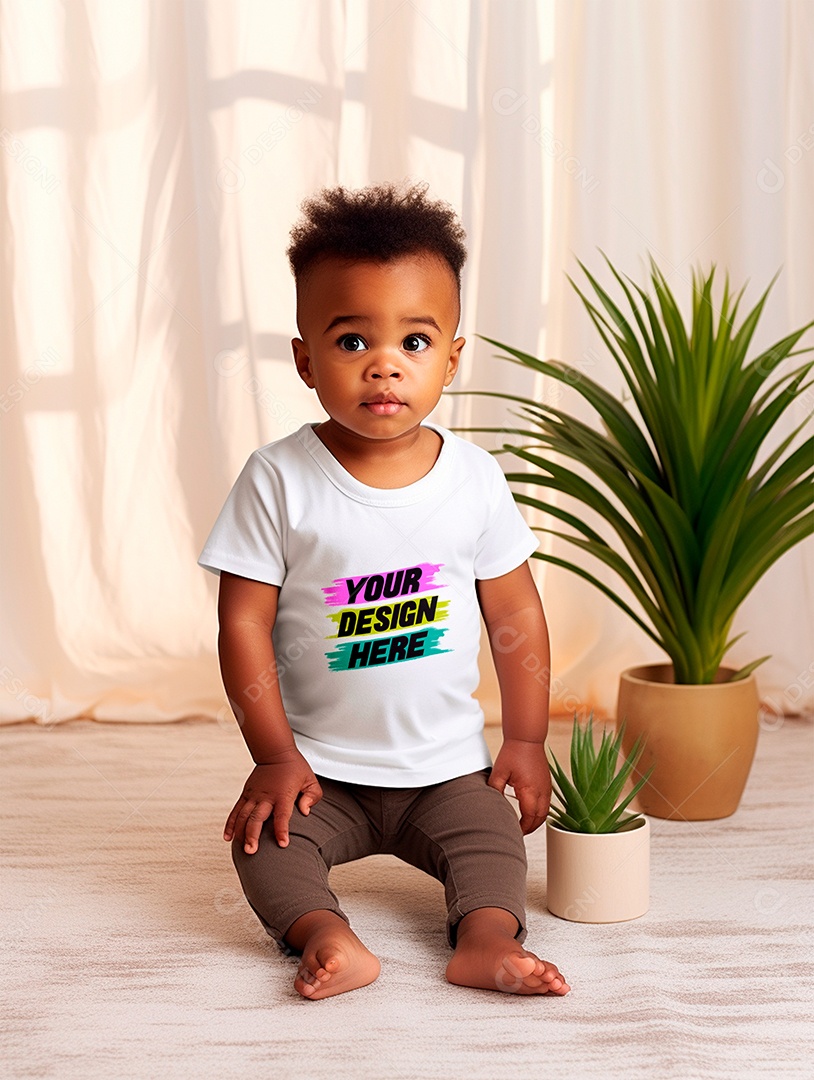 Mockup de Camiseta Infantil PSD Editável