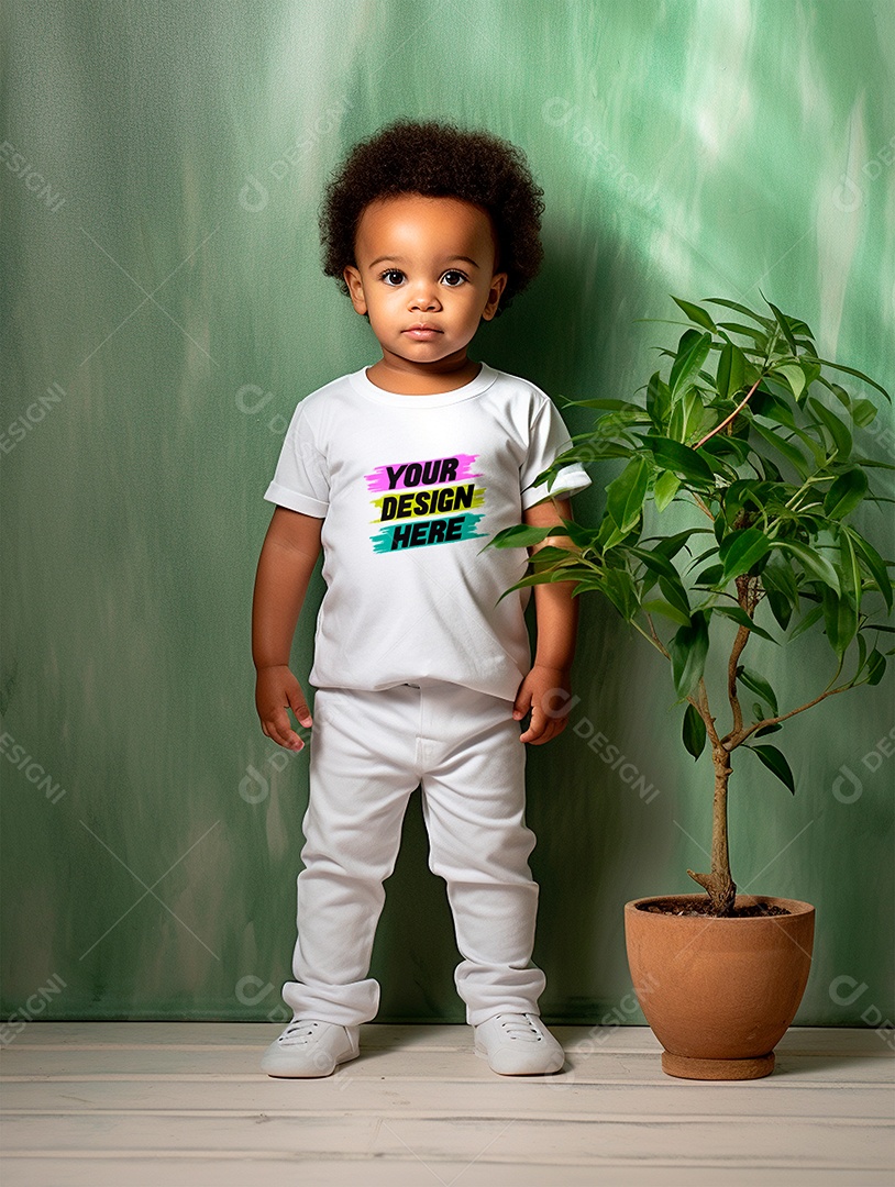 Mockup de Camiseta Infantil PSD Editável