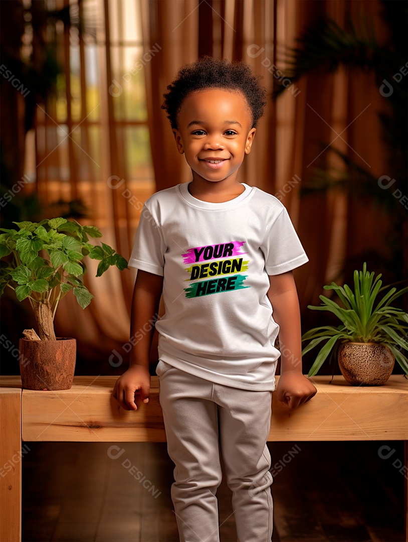 Mockup de Camiseta Infantil PSD Editável