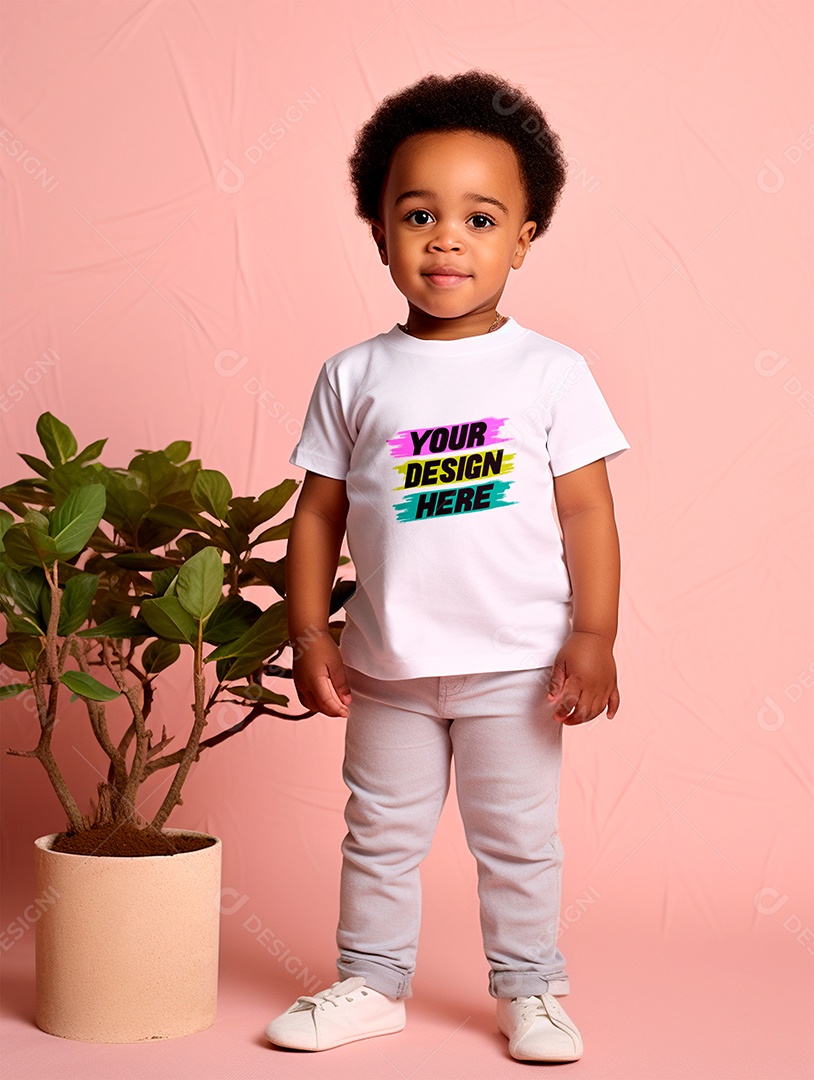 Mockup de Camiseta Infantil PSD Editável