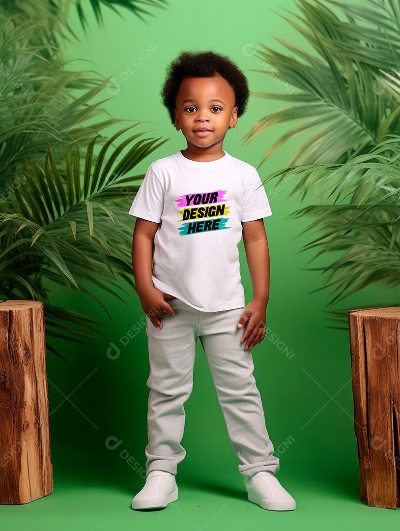 Mockup de Camiseta Infantil PSD Editável