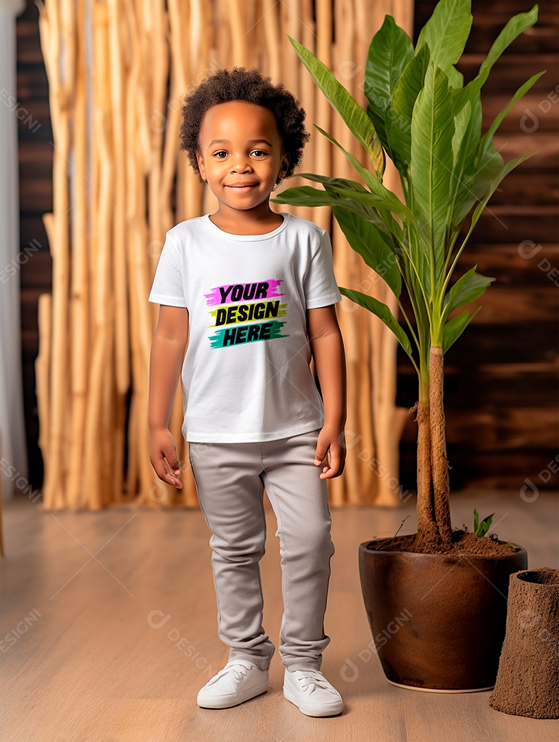 Mockup de Camiseta Infantil PSD Editável